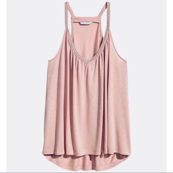 H&M Tops - H&M Blush Racerback Flowy Tank Rhinestone Trim